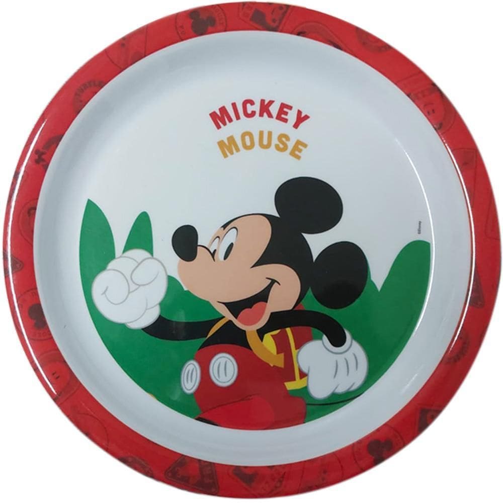 Prato Fundo Infantil Disney Mickey Meninos Melamine 21Cm