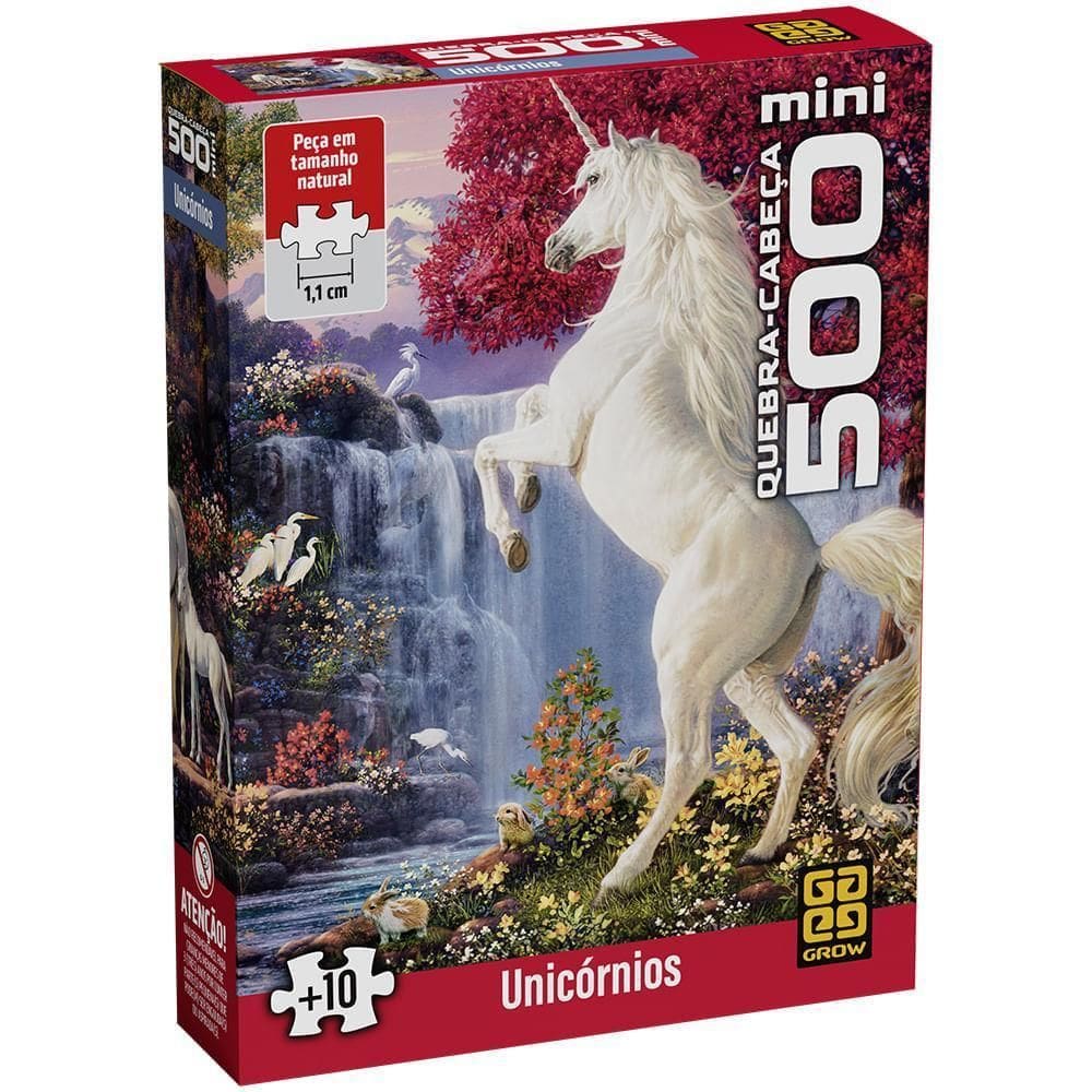 Mini Quebra-Cabeça 500 Peças Unicórnios