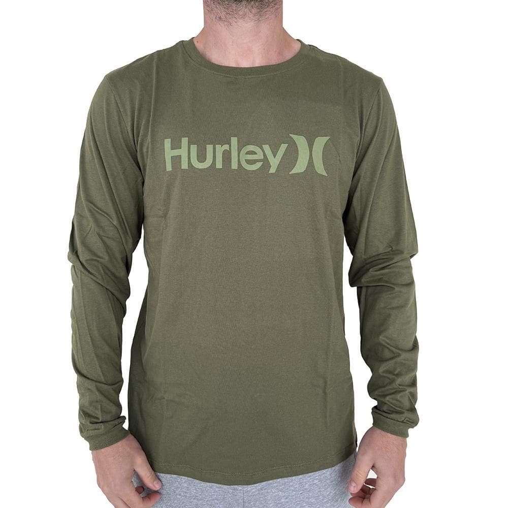 Camiseta Hurley Manga Longa O&O Solid WT25 Masculina Militar