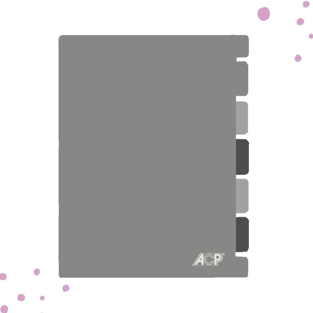 Capa E Contracapa C/5 Divisórias Acp Caderno Universitário