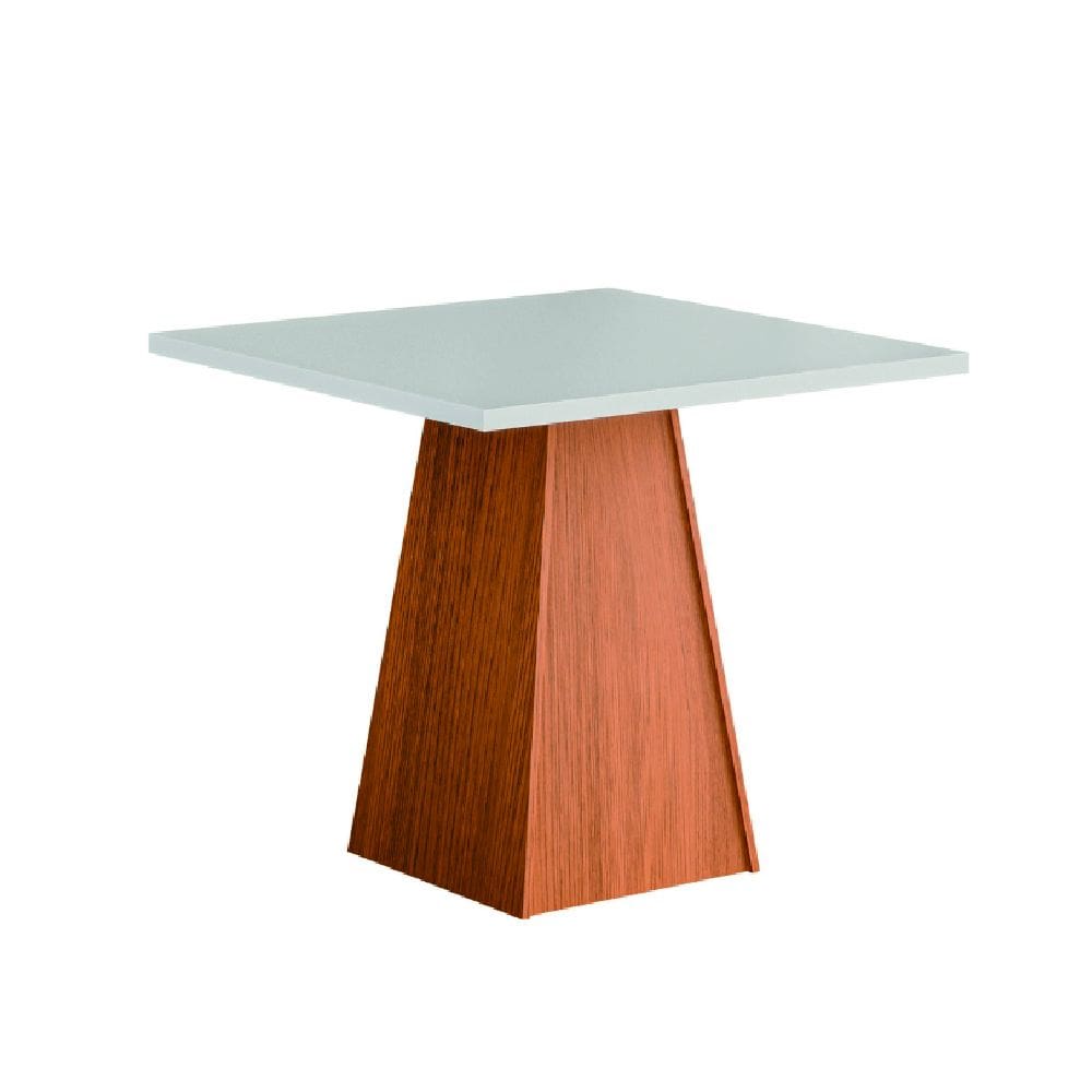 Mesa para Sala de Jantar Trento Quadrada Madeirado/Off White Dobuê