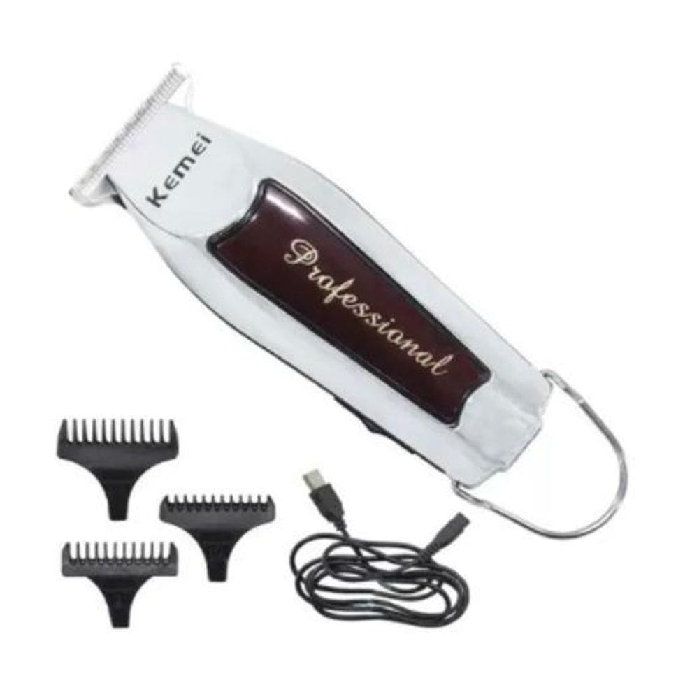 Aparador De Pelo Kemei Km-9163 Prateado 110V/220V