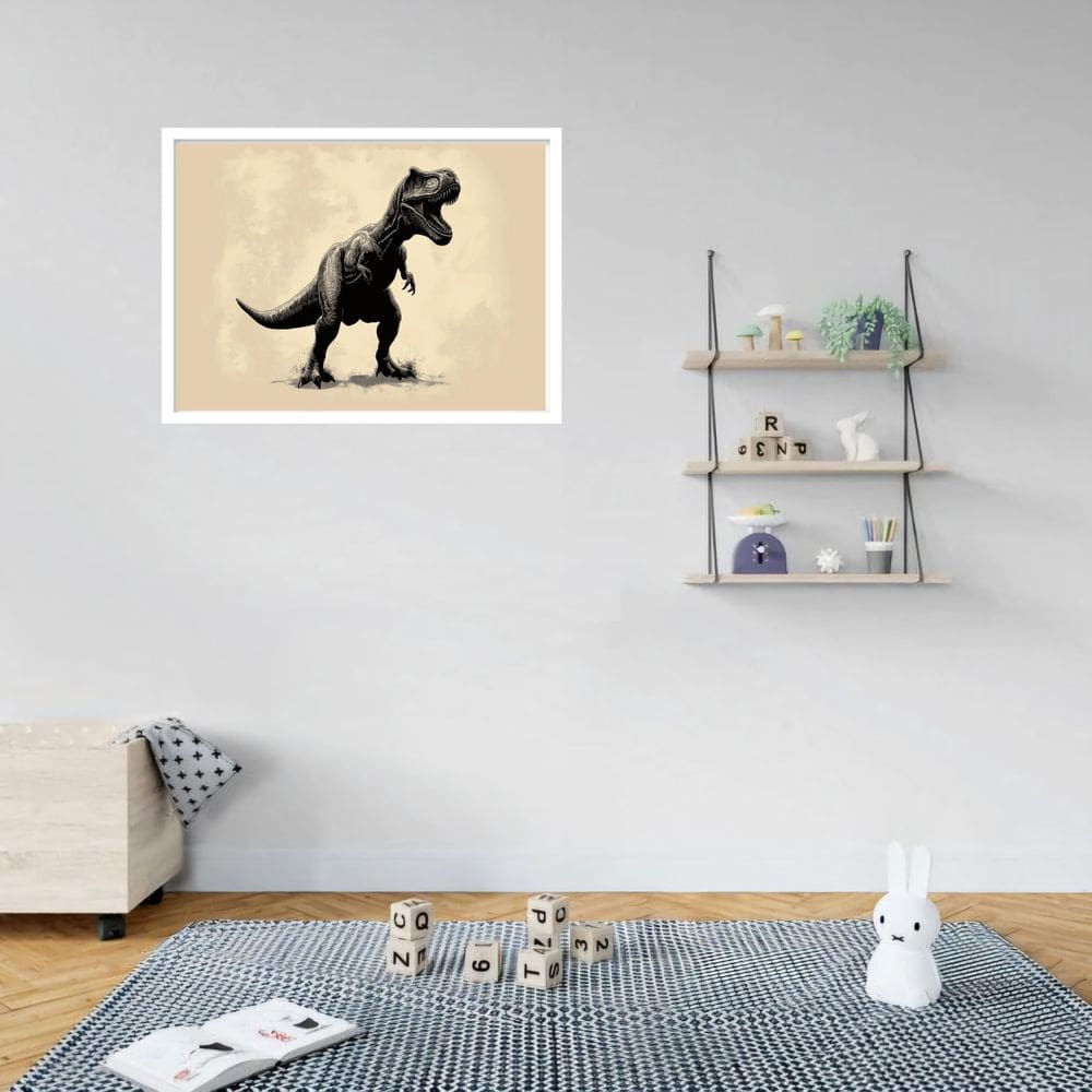 Quadro Decorativo Dinossauro Vintage - 50X70Cm