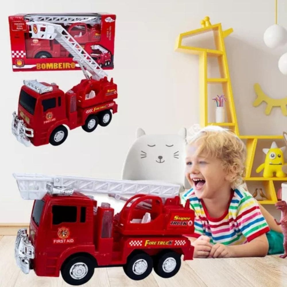 Caminhão Bombeiro Infantil Som E Luzes Brinquedo Educativo