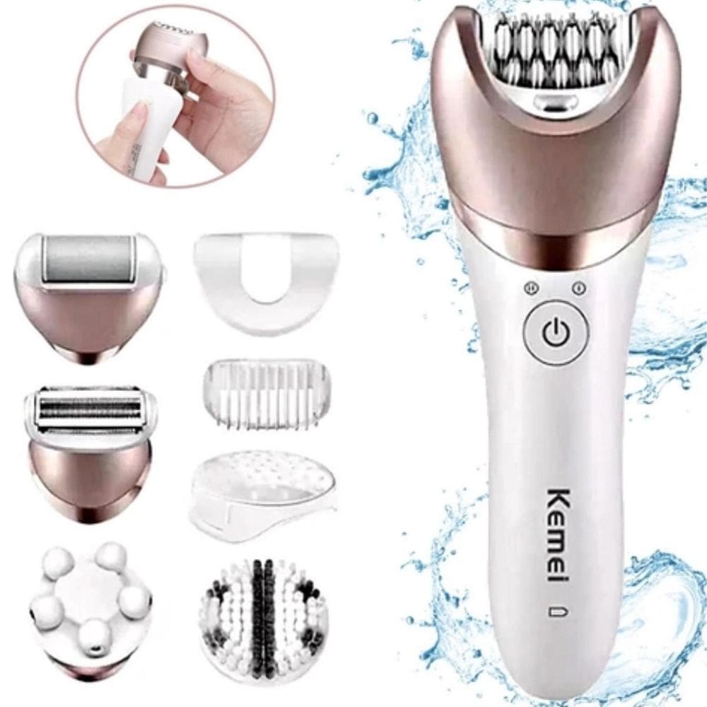 Kit Depilador Kemei 8001 5X1 Axilas Virilha Nariz Intimos