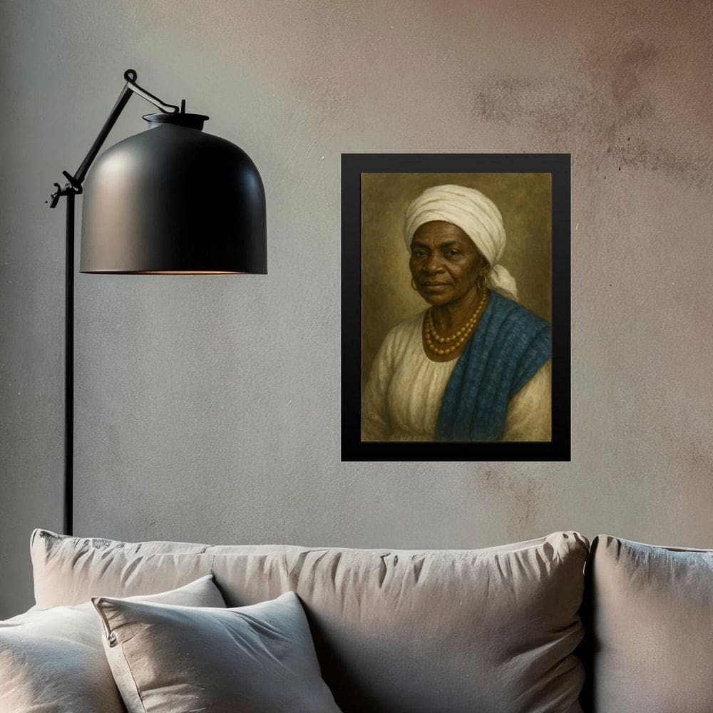 Quadro Decorativo Vovó Maria Do Congo Da Bahia 24X18Cm Vidro