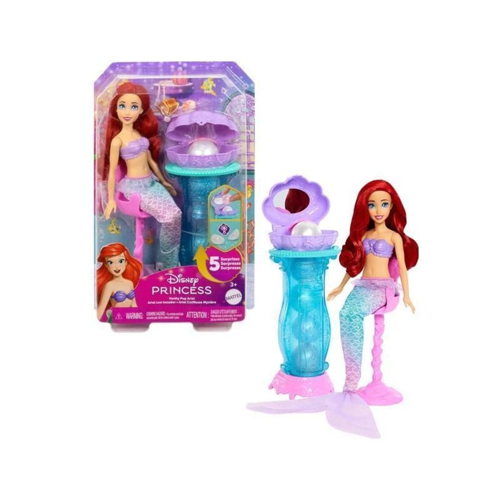 Boneca Princesa Ariel Disney Acessórios Surpresa-Matteljbf86