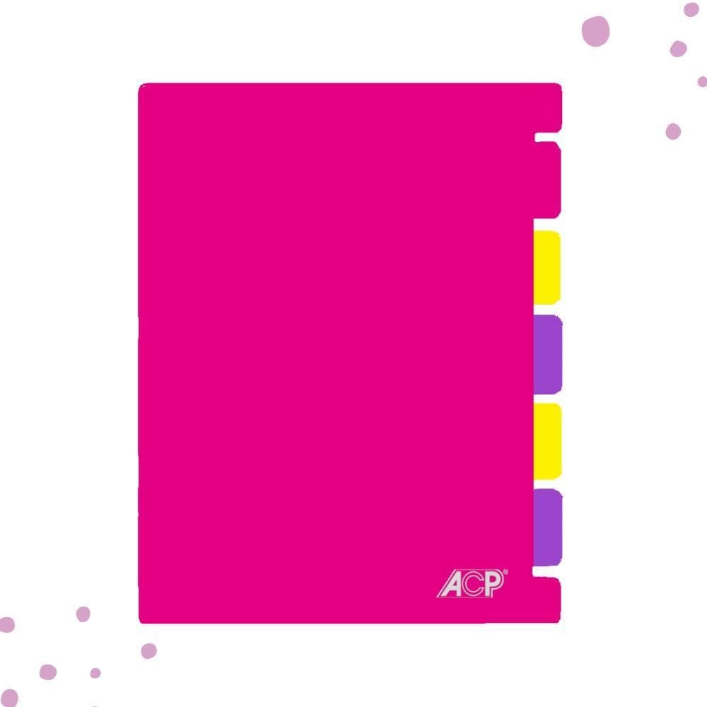 Capa E Contracapa C/5 Divisórias Acp Caderno Universitário