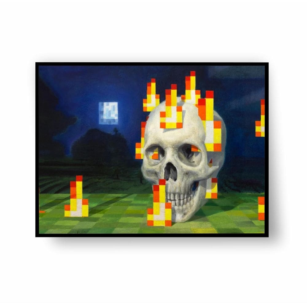 Placa/Quadro Decorativo Pintura Mine 40X60Cm Ps 2Mm