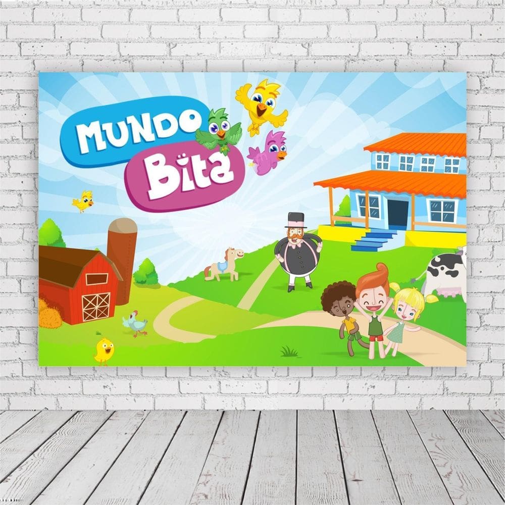 Painel Retangular Mundo Bita 1,5X1,0M Lona Fosca