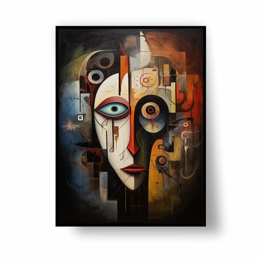 Placa/Quadro Decorativo Rosto Abstrato 40X60Cm Ps 2Mm