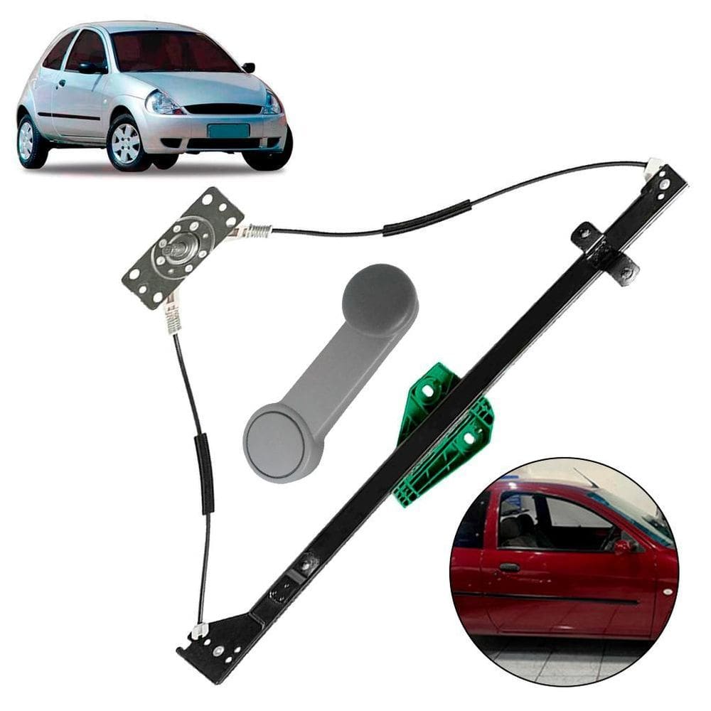 Kit Maquina Vidro E Manivela Ka 1997 A 2007 Direita Manual