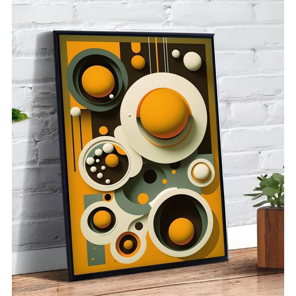 Placa/Quadro Decorativo Círculos Abstratos 40X60Cm Ps 2Mm