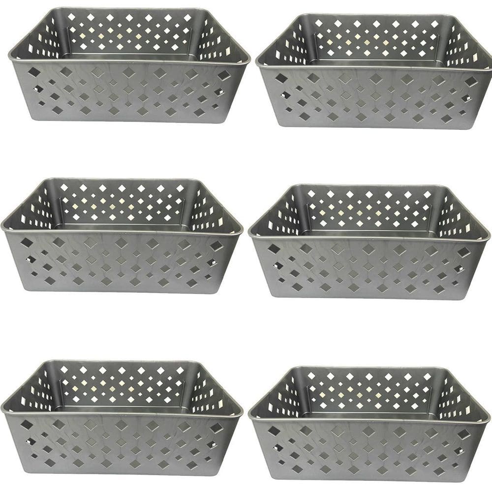 Cesto Org. Premium Cinza 123Organizei 19x13,5x6,5Cm