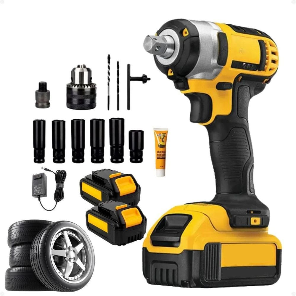 Chave De Impacto Furadeira Parafusadeira 2 Baterias 48V 1/2