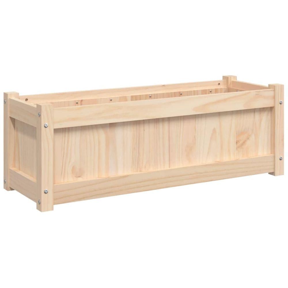 Plantador de jardim VidaXL Madeira maciça de pinho 90x31x31cm marrom