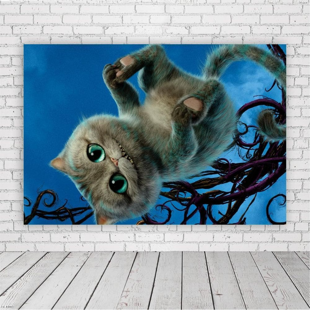 Painel Retangular Gato Alice 1,5X1,0M Lona Fosca