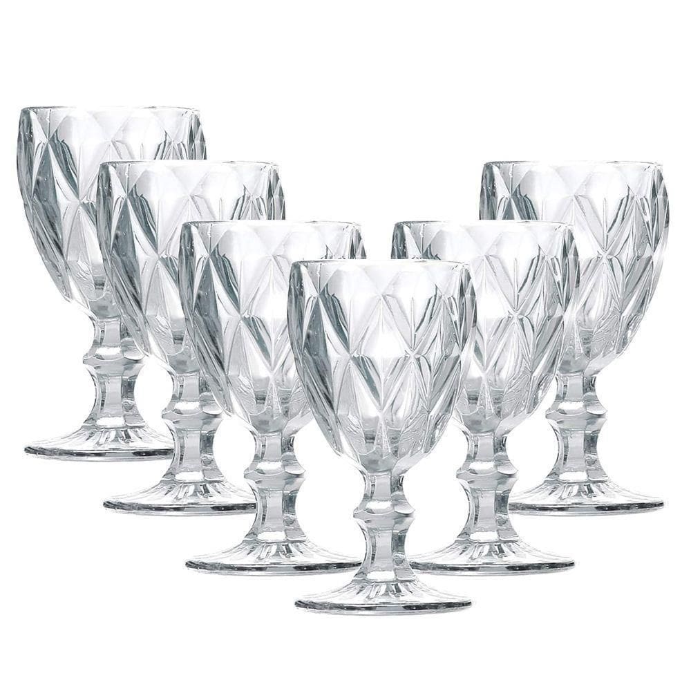 Jogo 6 Taças Diamond 310Ml Vidro 6 Cores Disponíveis Taça