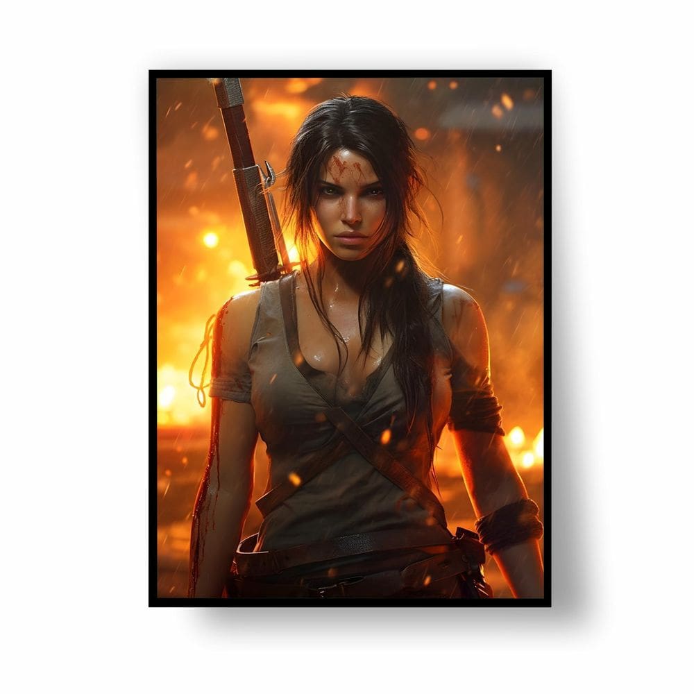 Placa/Quadro Decorativo Lara Croft 40X60Cm Ps 2Mm