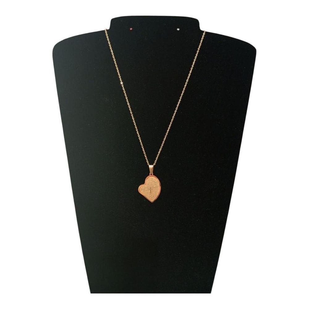 Corrente Aço Inoxidável Pingente Painosso Terço Dourado 45Cm