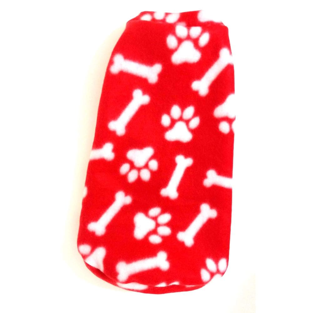Roupa Capa Soft Para Cães Vermelho Com Patinhas Tamanho G