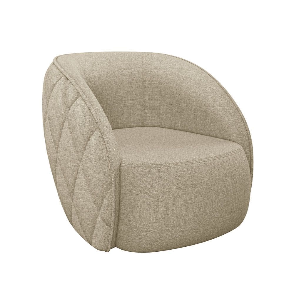 Poltrona Decorativa Para Sala Living Olimpo M03 Linho Bege - Lyam Decor