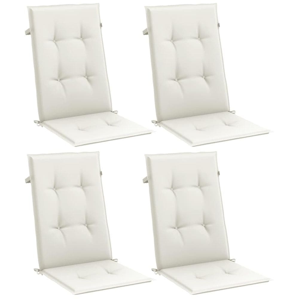 Almofadas de cadeira vidaXL Highback 4 peças de creme mesclado para exterior/interior