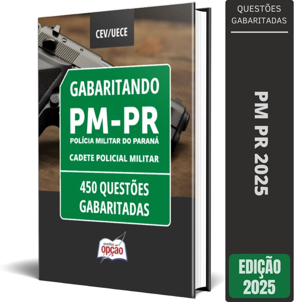Caderno Pm Pr Cadete Policial Militar 450 Questões