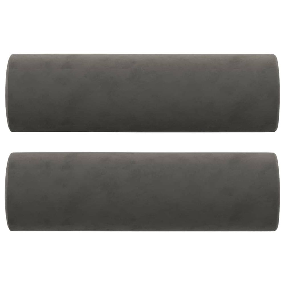Almofadas de cilindro redondo vidaXL, suporte de cilindro, cinza escuro, 2 unidades