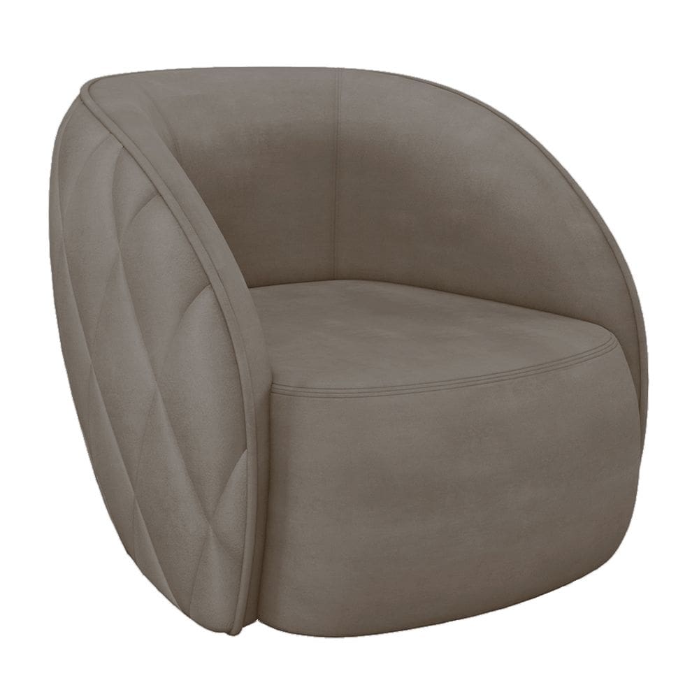 Poltrona Decorativa Para Sala Living Olimpo M03 Veludo Bege Escuro - Lyam Decor