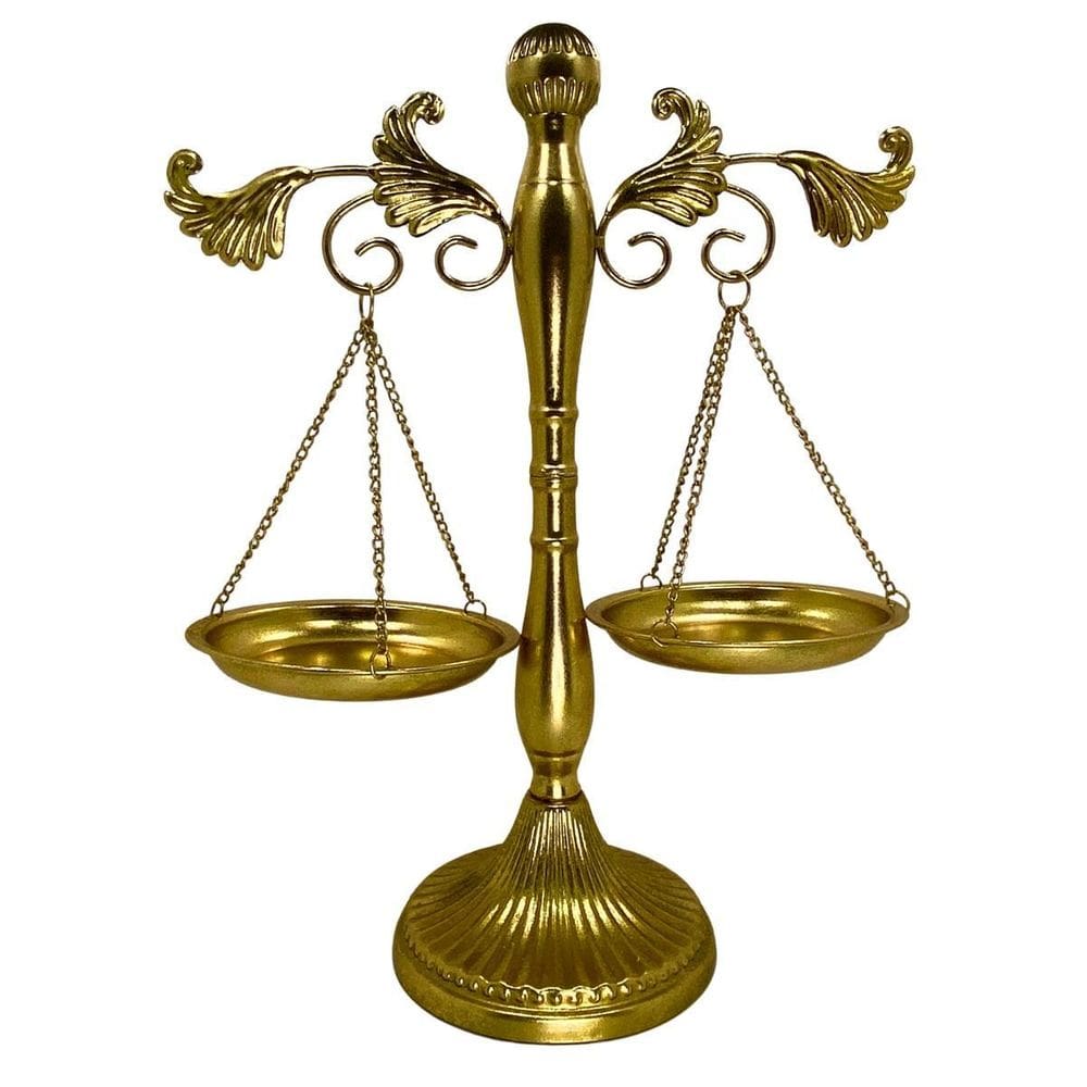 Balança Da Justiça Dourada 47 X 38 X 18 Cm - Ba59514-1