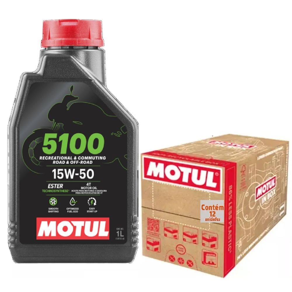Kit 12L Oleo Motul 5100 15W50 4T Off Road Semi-Sintético