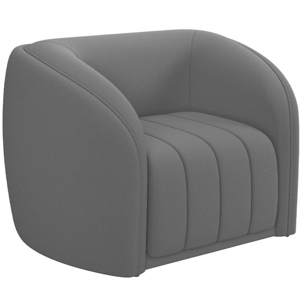 Poltrona Decorativa Para Sala Lazio M03 Veludo Cinza - Lyam Decor