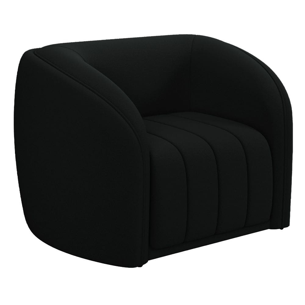 Poltrona Decorativa Para Sala Lazio M03 Veludo Preto - Lyam Decor