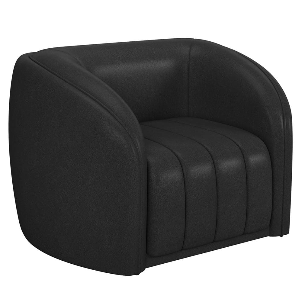 Poltrona Decorativa Para Sala Lazio M03 Corano Preto - Lyam Decor