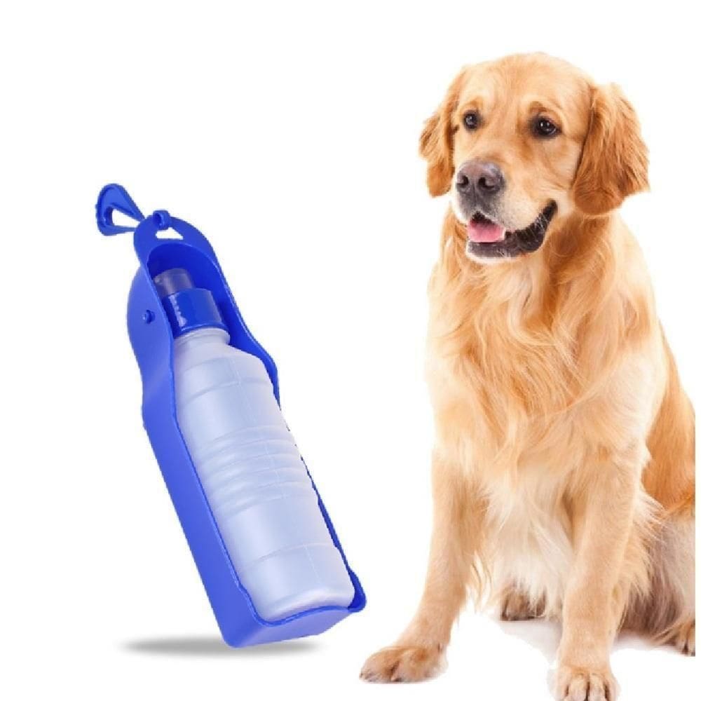 Bebedouro Pet Portatil Garrafa Passeio Cachorro Aqua Dog Viagem Carro Grande 500ml Cor:azul