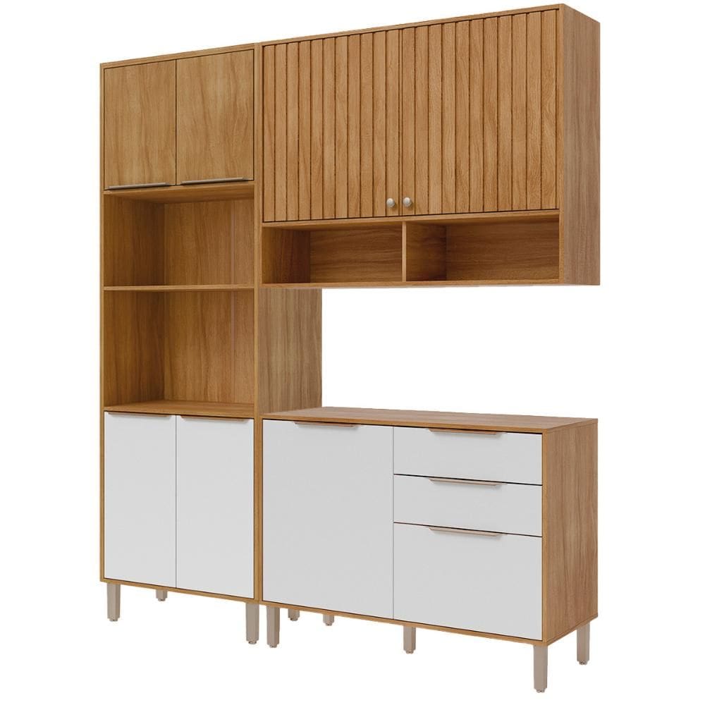 Armário de Cozinha Divina com Torre Quente 190 cm 8 Portas