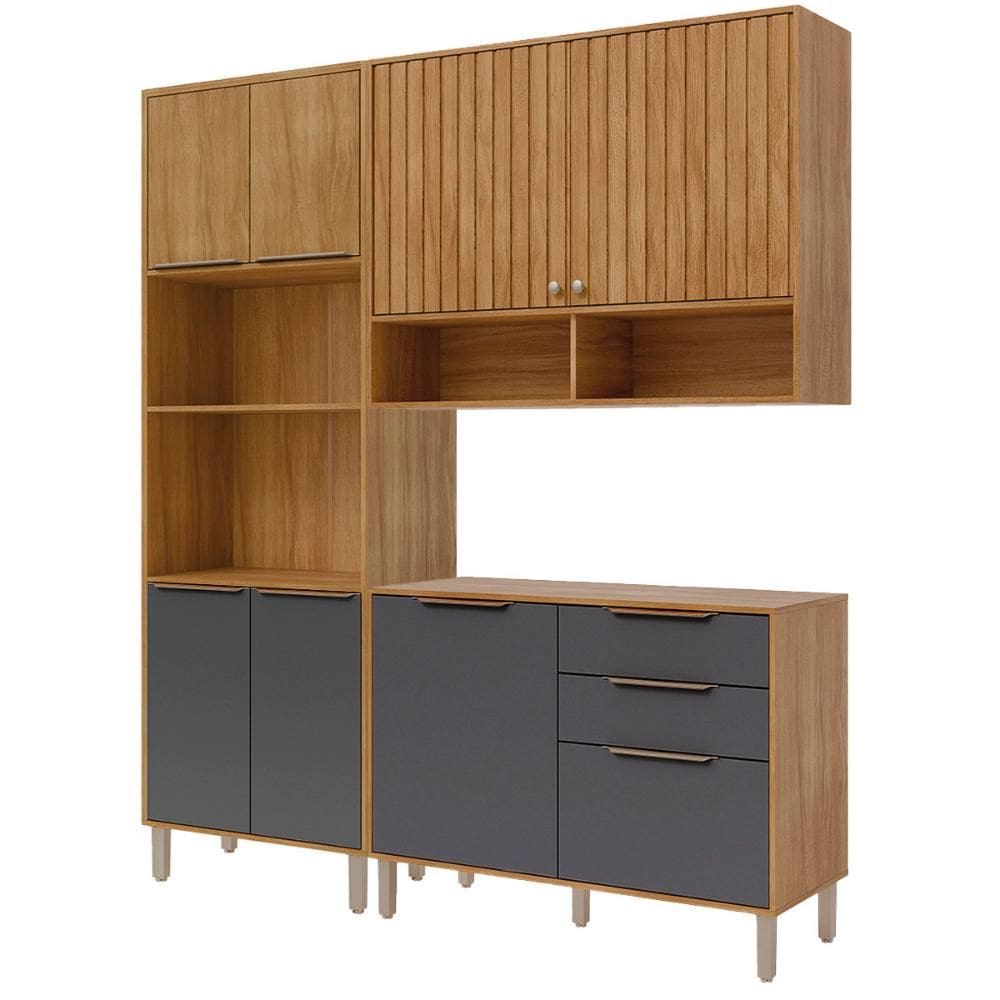 Armário de Cozinha Divina com Torre Quente 190 cm 8 Portas