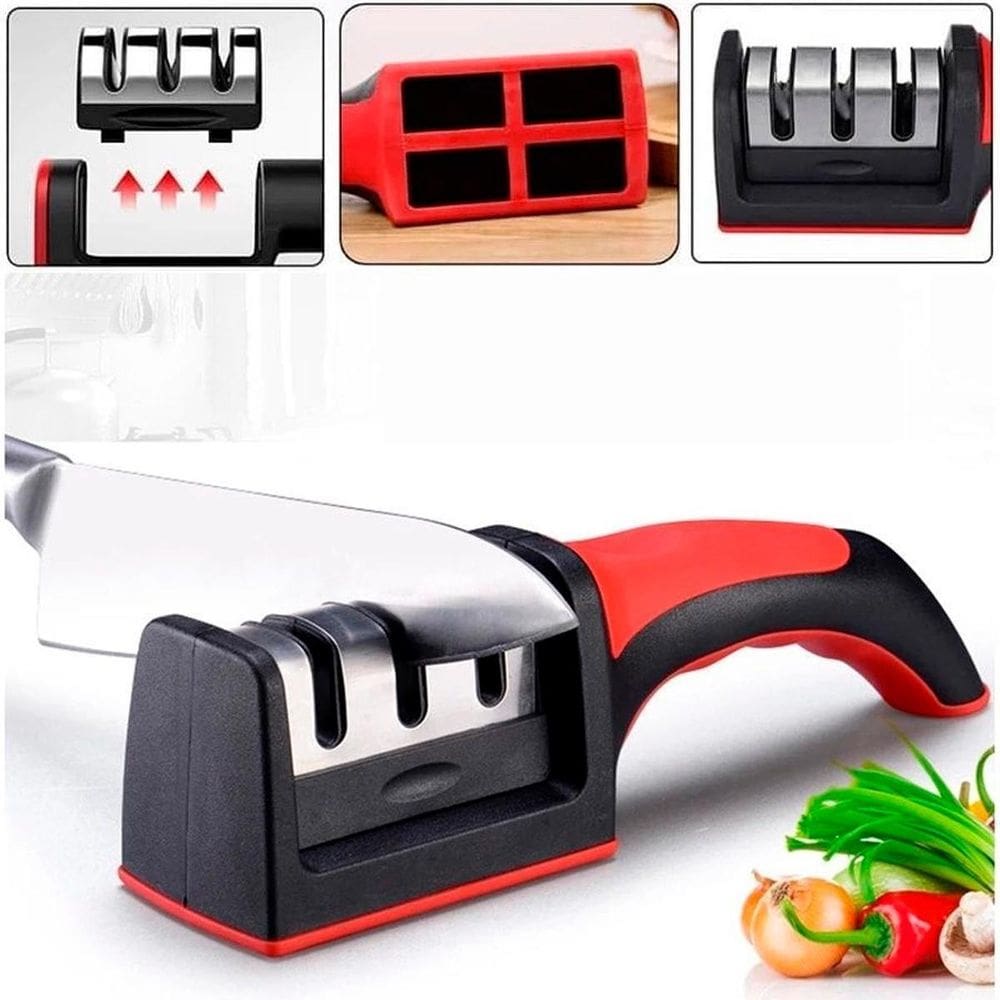 Afiador Inox Amolador De Facas 3 In 1
