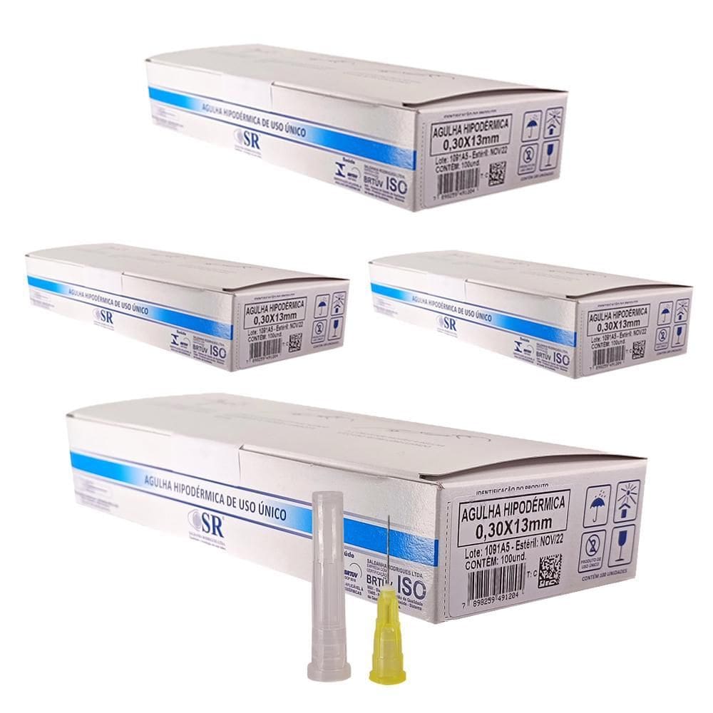 Kit 400Un Agulha 13X0,30Mm 30G Para Intradermoterapia Sr