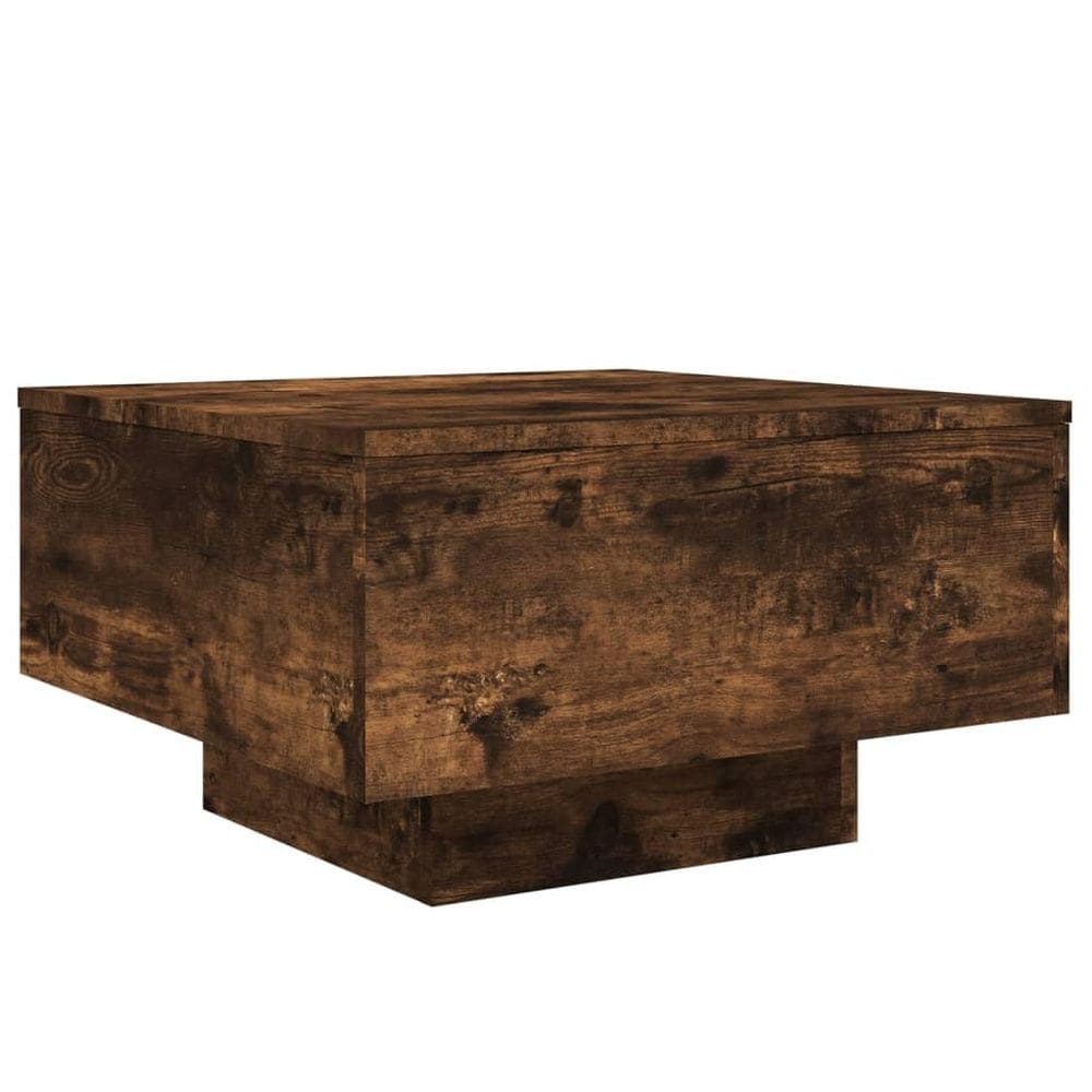 Mesa de café VidaXL Smoked Oak Engineered Wood Brown 55x55x31cm