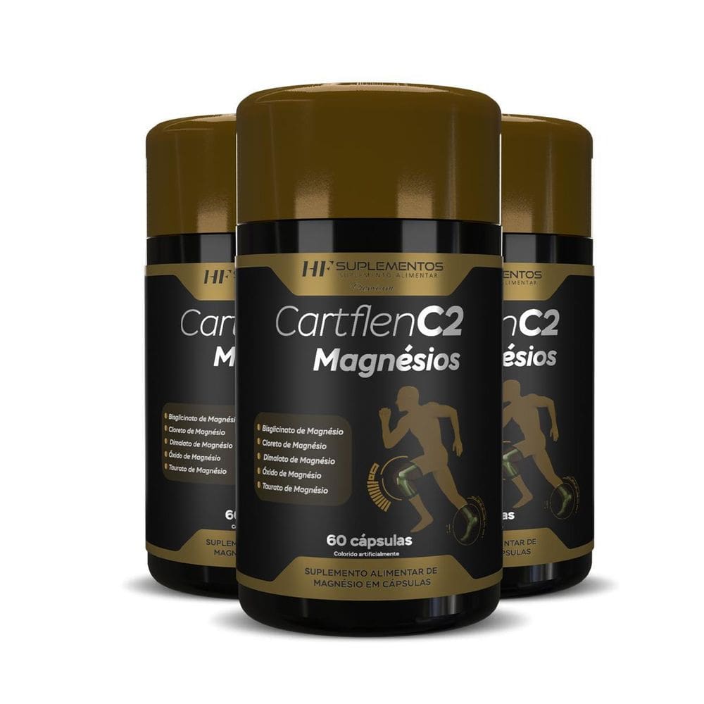 3X Cartflen C2 5 Tipos De Magnésios 60Caps Hf Suplementos