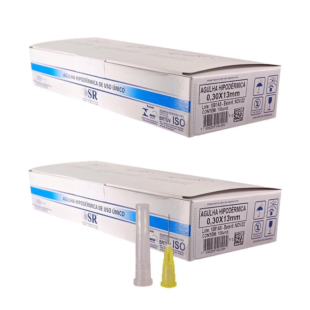 Kit 200Un Agulha 13X0,30Mm 30G Para Ozonioterpia Sr