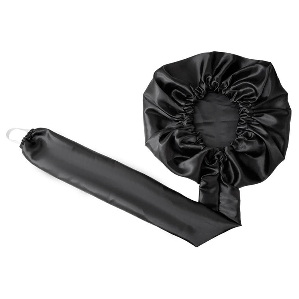 Touca Difusora Secadora Cetim Seda Anti Frizz Preta