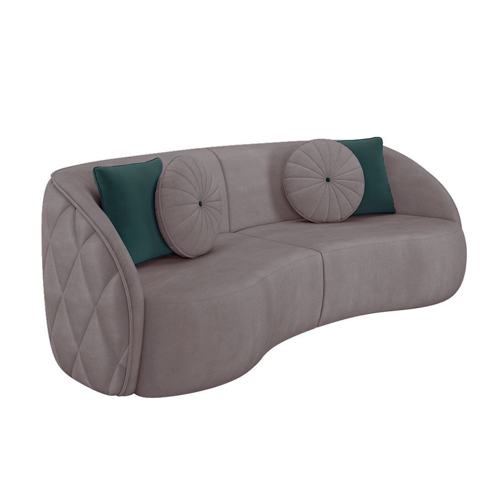 Sofá 4 Lugares Para Sala Living Olimpo 318 cm M03 Veludo Rosê - Lyam Decor