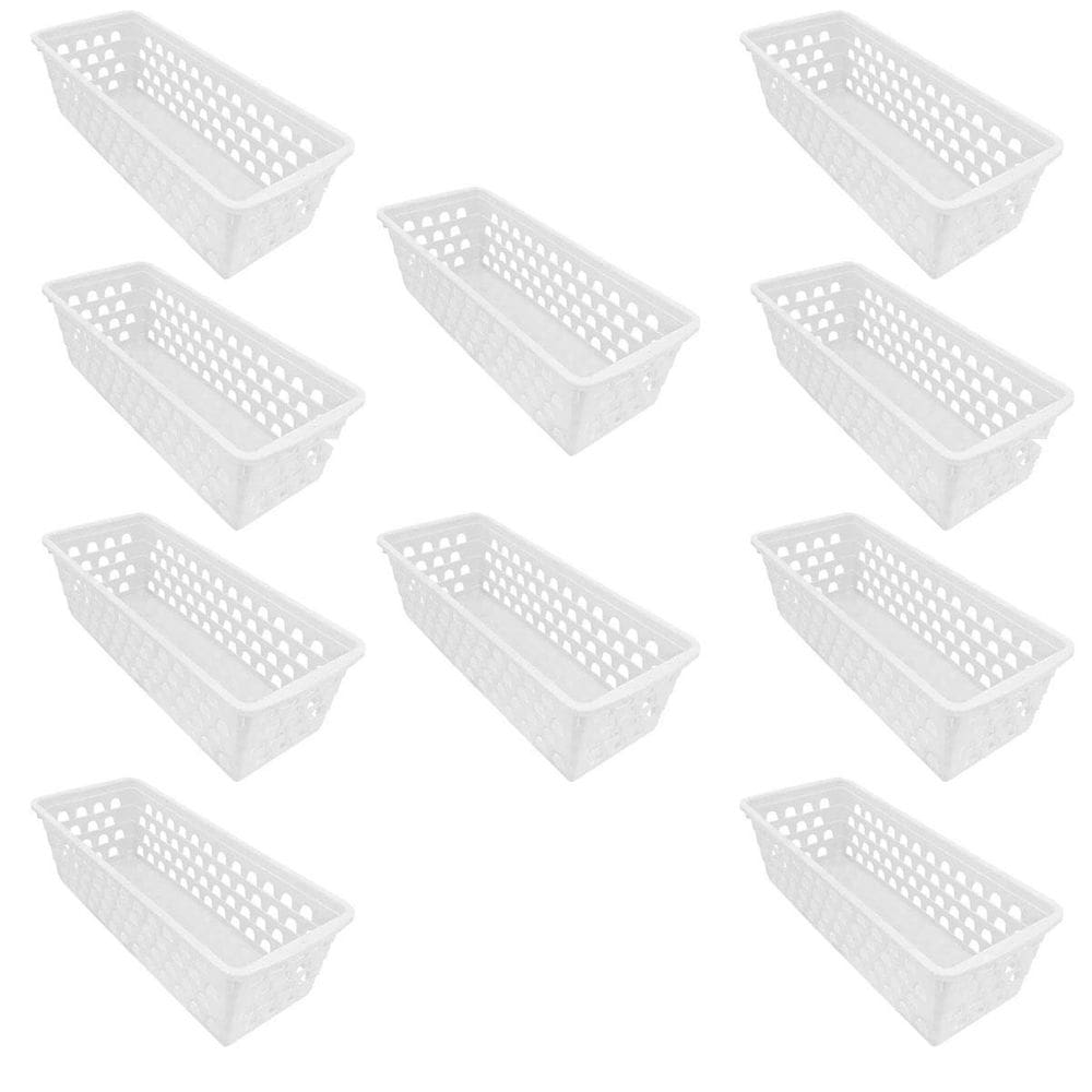 Kit 10 Caixa Multiuso Comprido Retangular Branco 0694 Uninjet