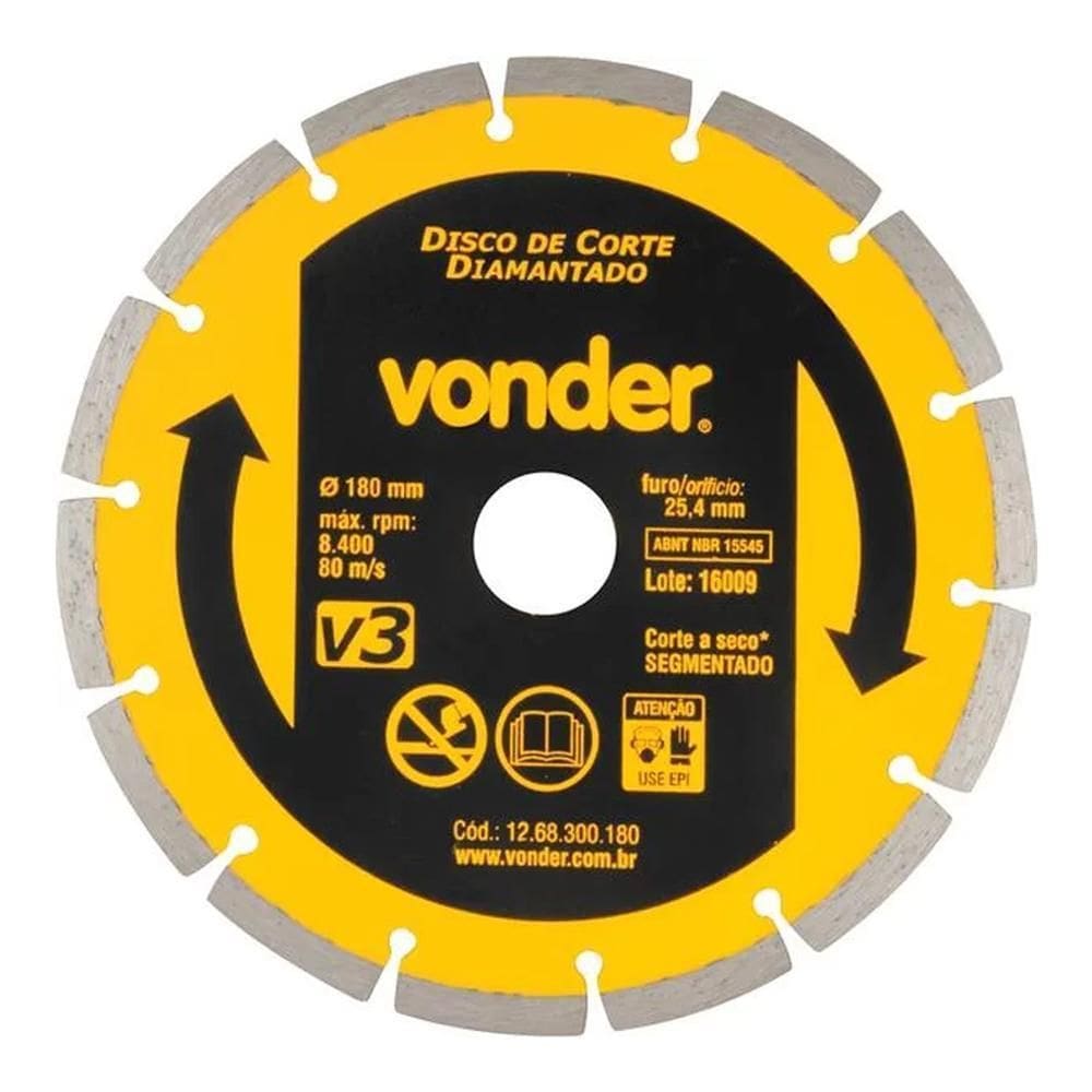 Disco De Corte Vonder Diamantado 180Mm V3