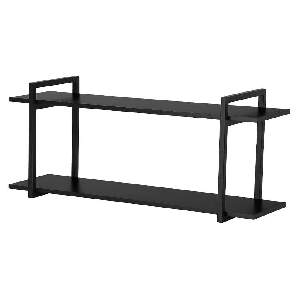 Nicho Banheiro Preto Com Prateleiras Preto 80Cm