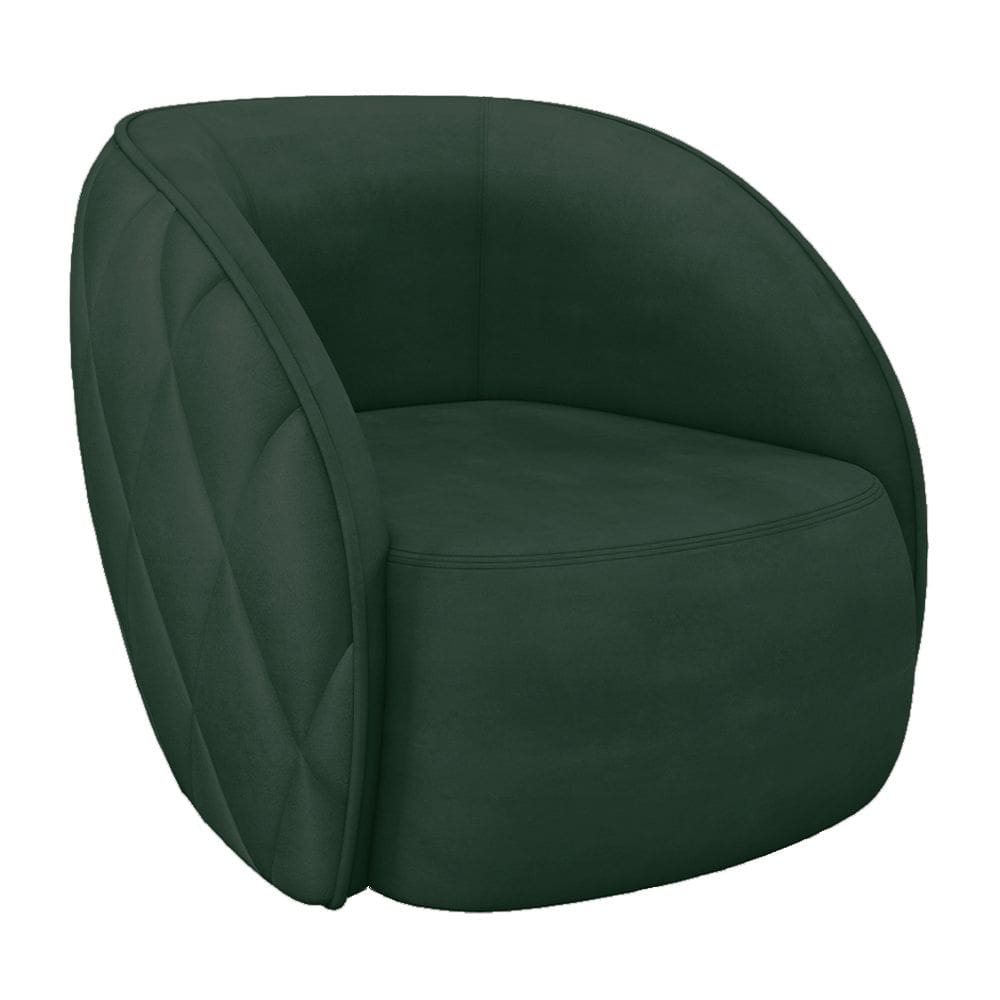 Poltrona Decorativa Para Sala Living Olimpo M03 Veludo Verde - Lyam Decor