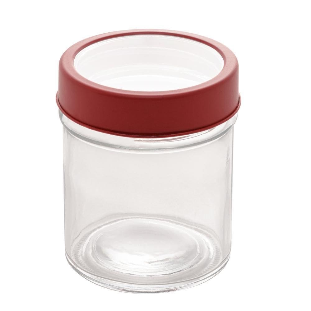 Pote Lyor Gastro Vermelha De Vidro E Acrílico 350Ml